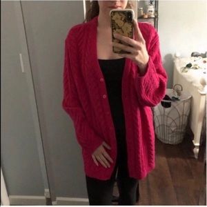 Talbots hot pink cardigan